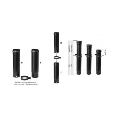 &Eacute;l&eacute;ment r&eacute;glable po&ecirc;le &agrave; granul&eacute;s &eacute;maill&eacute; noir mat