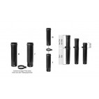 Élément réglable poêle à granulé émaillé noir mat 