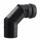 Coude poêle à granulé émaillé noir mat diamètre 80