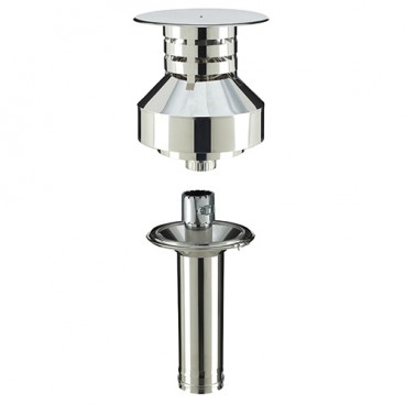 Kit conduit pour sortie de toit Ronde conduit Poujoulat &Oslash; 230 Inox-Galva