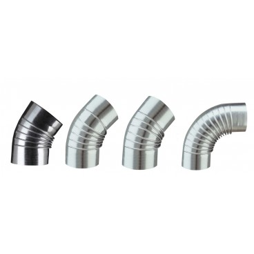 Coude pliss&eacute; 30&deg;/45&deg;/72&deg;/90&deg; Alumini&eacute;