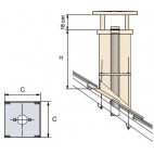 Sortie de toit Tradinov ventilation carrée crépi conduit Galva