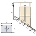 Sortie de toit Tradinov ventilation rectangulaire crépi 1V avec conduit Galva