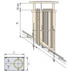 Sortie de toit Tradinov ventilation rectangulaire crépi 150 avec conduit Galva Ø 160