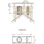 Sortie de toit Bretagne ventilation crépi 150 avec conduit Galva Ø 160