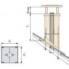 Sortie de toit Tradinov ventilation carrée avec conduit PVC Ø 100