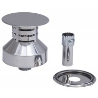 Kit d'adaptation pour conduit de fum&eacute;e isol&eacute; sortie de toit ronde Inox-Galva