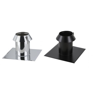 Solin inox toit plat avec collerette conduit Therminox